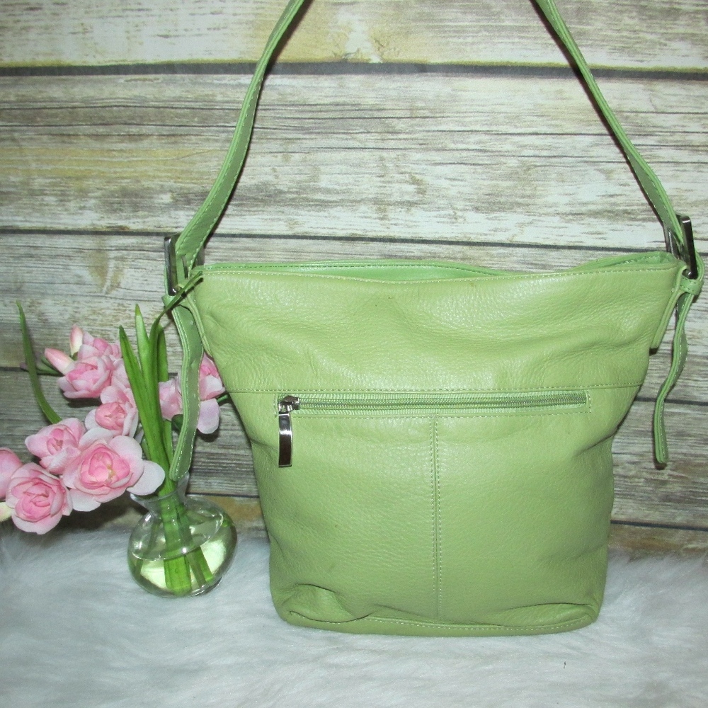 Stone & Co. Green Leather Tote Shoulder Bag Purse
